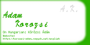 adam korozsi business card